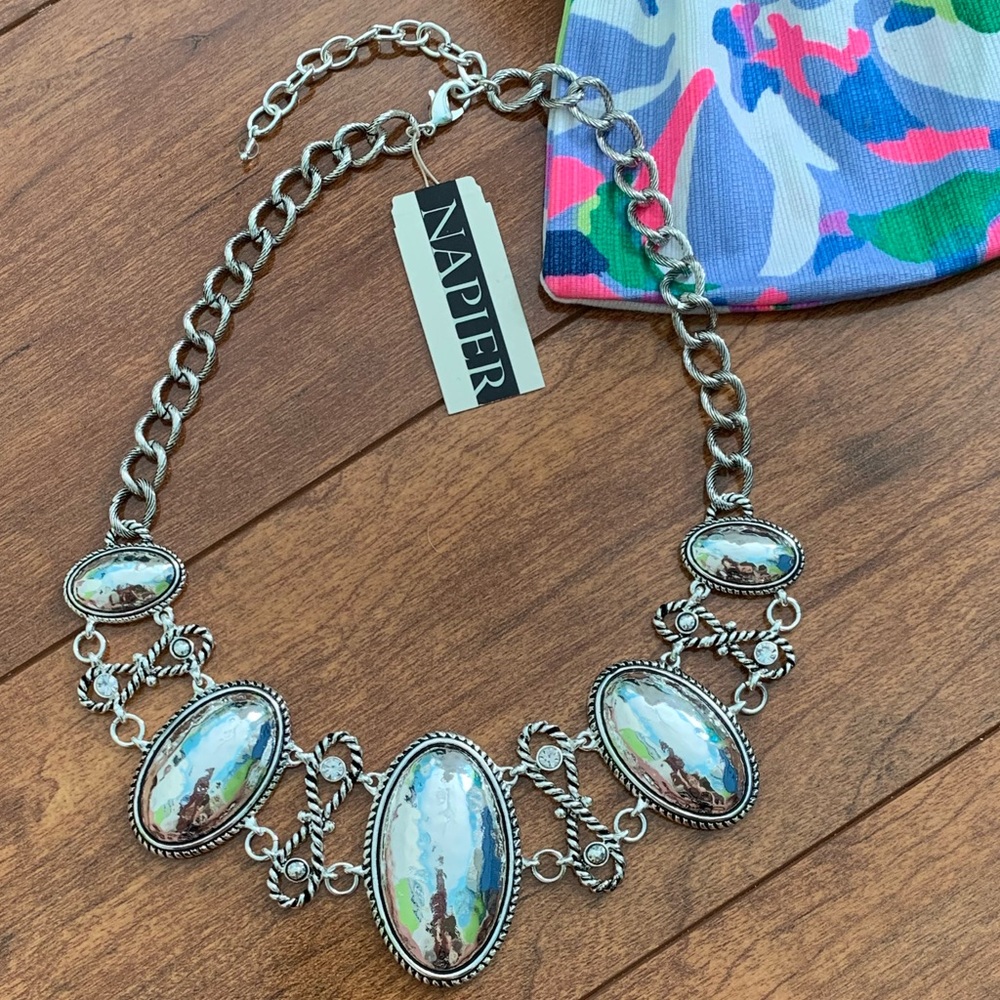 NWT Napier Artisan Silver-Tone Statement Necklace